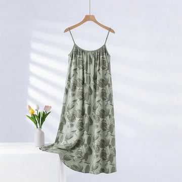 Camicia da notte artistica con foglie verdi - Verde chiaro - 2XL - image 0