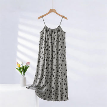 Camicia da notte vintage con canotta a fantasia floreale e foglie. - Verde salvia - 2XL - image 0