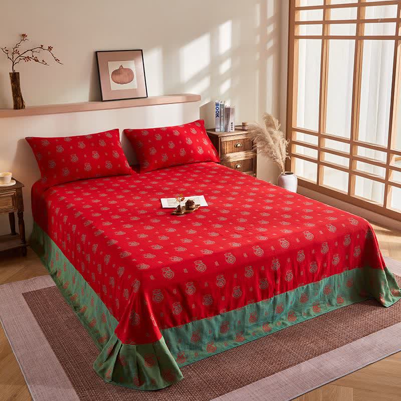 Trapunta jacquard Lucky Bag in garza di cotone - Lenzuolo piano con 2 federe - 245cm x 250cm - image 7