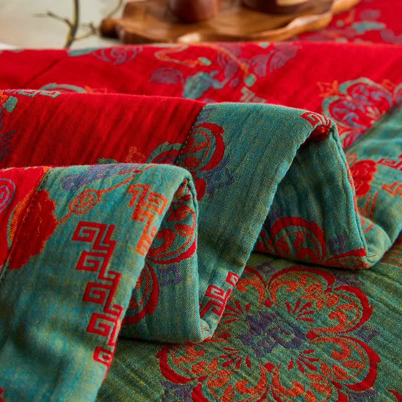 Trapunta vintage in garza di cotone con motivo jacquard di cavalli - image 10