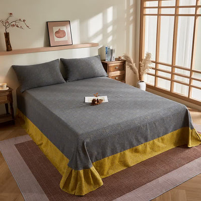 Trapunta jacquard in garza di cotone con motivo delicato - Lenzuolo piano con 2 federe - 245cm x 250cm - image 6