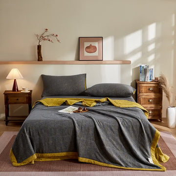 Trapunta jacquard in garza di cotone con motivo delicato - Set di biancheria da letto - Matrimoniale Grande - image 0