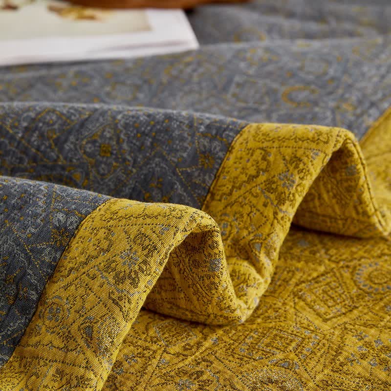 Trapunta jacquard in garza di cotone con motivo delicato - image 7