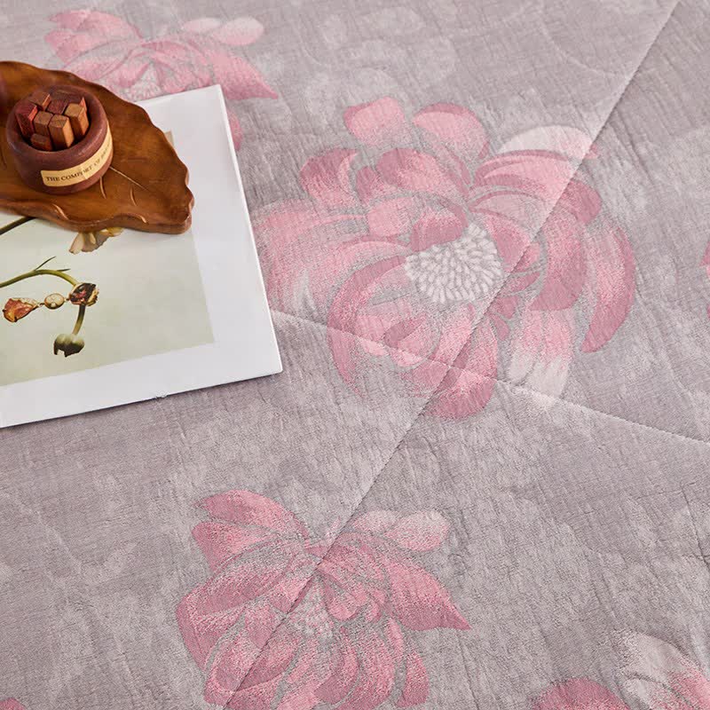 Trapunta jacquard rustica in garza di cotone con motivo floreale - image 9