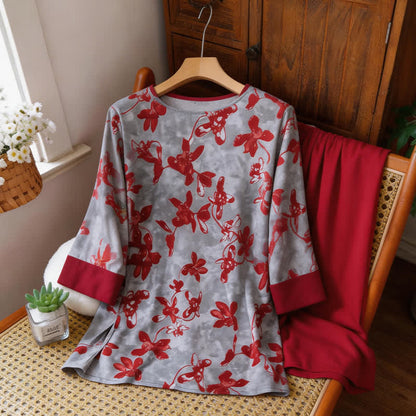 Completo da casa vintage con stampe floreali e ispirazione orientale. - image 5