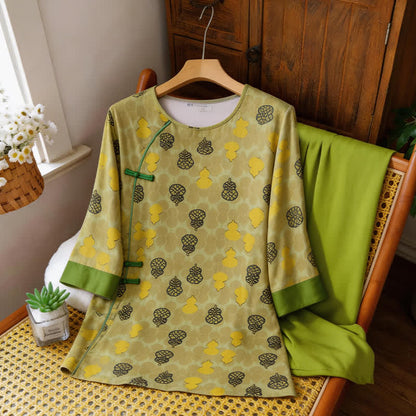 Completo da casa con stampa a zucca, ispirato allo stile orientale. - image 10