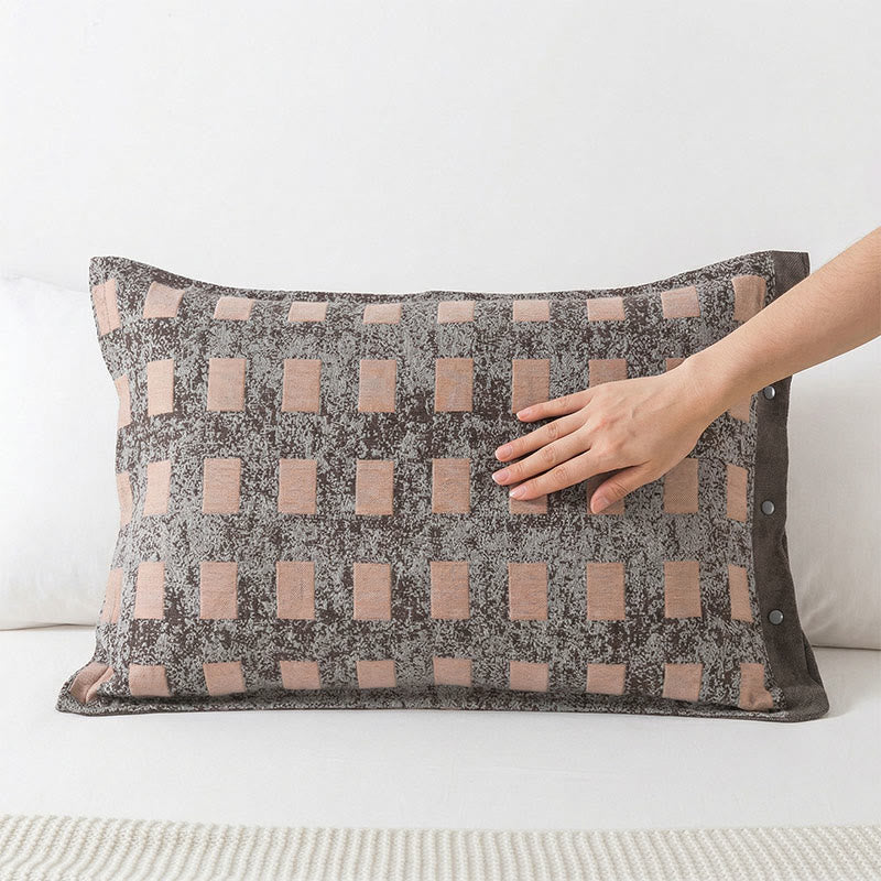 Federe moderne in cotone jacquard (2 pezzi) - Marrone - 52 cm x 76 cm - image 2