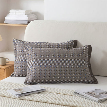 Federe in cotone jacquard con bottoni (2 pezzi) - Grigio - 52 cm x 76 cm - image 0