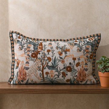 Federe in puro cotone jacquard con bottoni (2 pezzi) - Arancione e verde - 80 cm x 54 cm - image 0