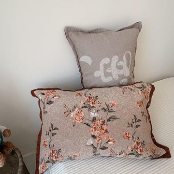 Federe in puro cotone con motivo floreale romantico (2 pezzi) - Rosa e marrone - 80 cm x 54 cm - image 0
