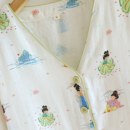 Pigiama in cotone stile principessa orientale vintage (3 pezzi) - image 4