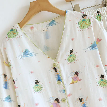 Pigiama in cotone stile principessa orientale vintage (3 pezzi) - image 3