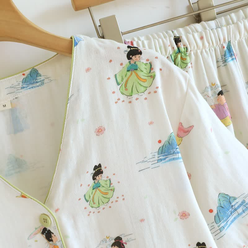 Pigiama in cotone stile principessa orientale vintage (3 pezzi) - image 5