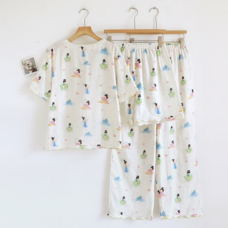Pigiama in cotone stile principessa orientale vintage (3 pezzi) - image 2