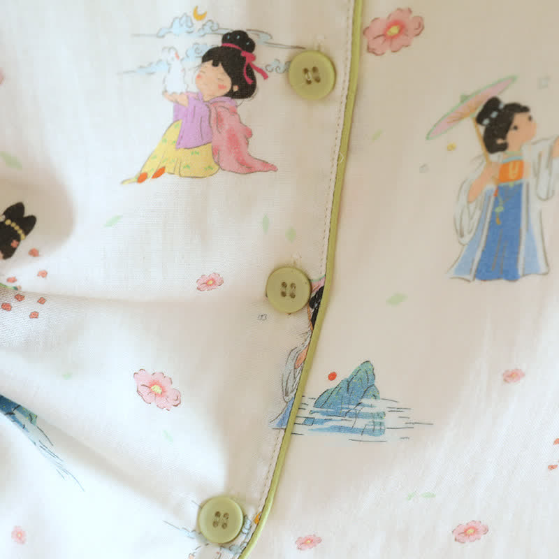 Pigiama in cotone stile principessa orientale vintage (3 pezzi) - image 6