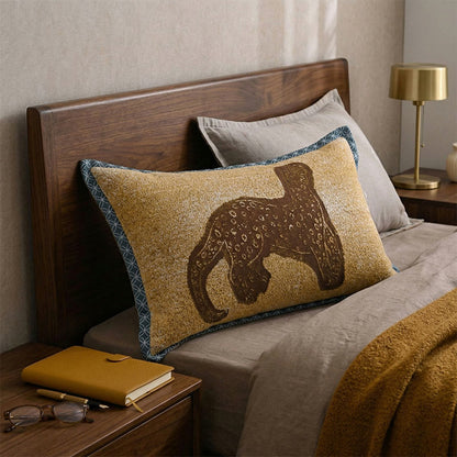 Federe in jacquard leopardato stile bohémien (2 pezzi) - Marrone e Giallo - 80 cm x 54 cm - image 0