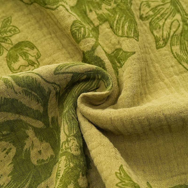 Pigiama vintage con canotta e pantaloncini a fantasia floreale e uccellini - image 8