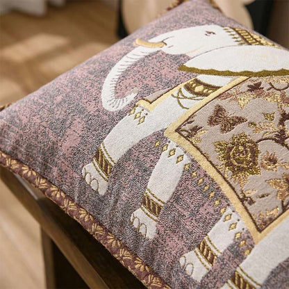Federe in jacquard con motivo a elefanti in stile bohémien (2 pezzi) - image 1