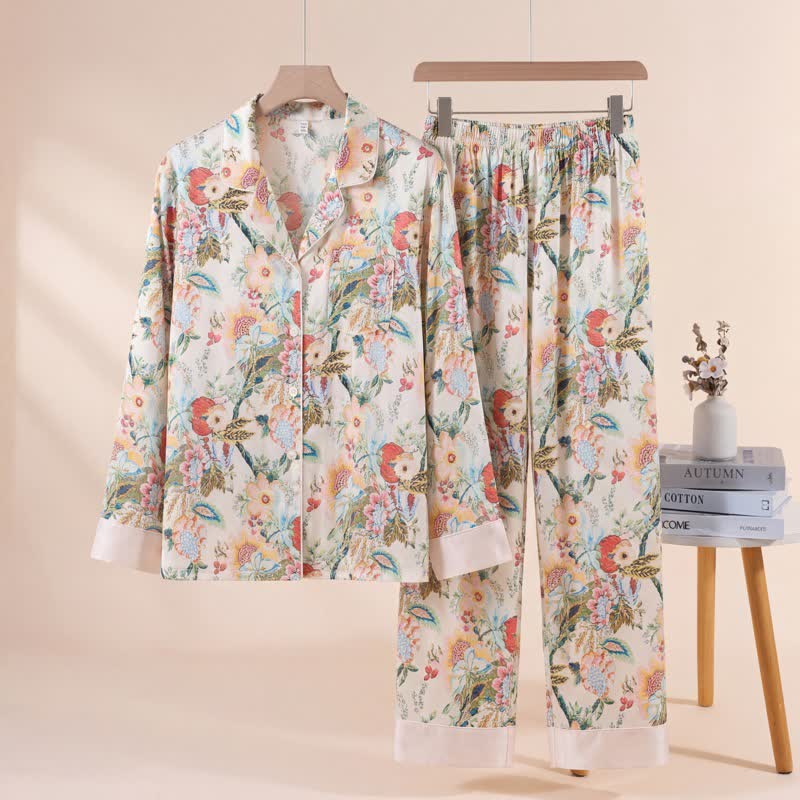 Set pigiama floreale in stile tropicale - Beige - XL - image 0