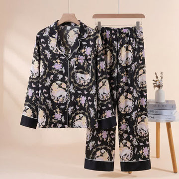 Set pigiama con stampa del mitico Qilin orientale - Nero - XL - image 0