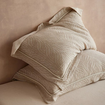 Federe a busta in jacquard color grano (2 pezzi) - Marrone chiaro - 48 cm x 74 cm - image 0