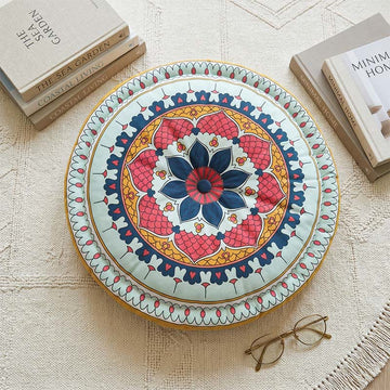 Cuscino decorativo con motivo mandala bohémien a foglie - Verde - 45 cm x 45 cm x 8 cm - image 0
