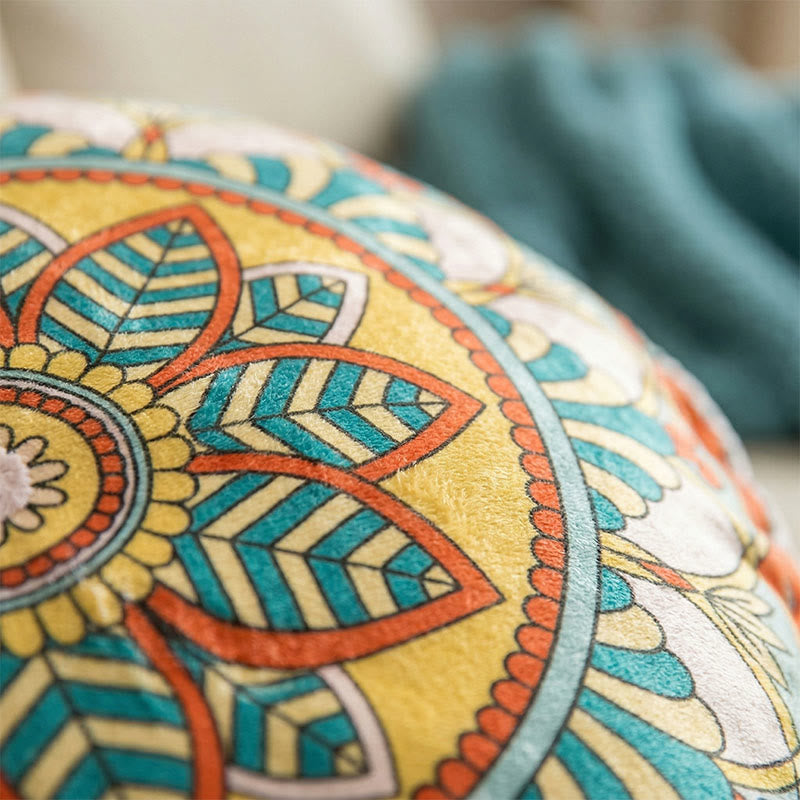 Cuscino decorativo Mandala Bohemien Floreale Rosa - image 1