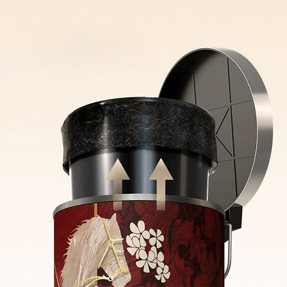 Cestino rotondo vintage in pelle stile equestre - image 7