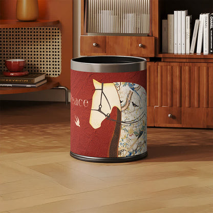 Cestino per rifiuti in pelle equestre con texture litchi - image 7