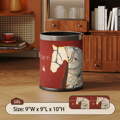 Cestino per rifiuti in pelle equestre con texture litchi - Rosso - Standard - 22.5 x 22.5 x 26cm - image 8