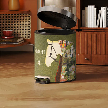 Cestino per rifiuti in pelle equestre con texture litchi - image 3