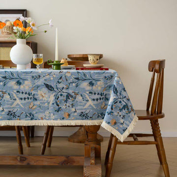 Tovaglia jacquard con dipinto ad olio raffigurante un giardino sereno. - 140cm x 300cm - image 0