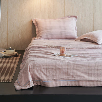 Set copriletto in puro cotone a quadretti - Rosa - Set di biancheria da letto - Matrimoniale Grande - image 14