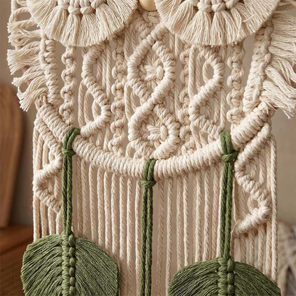 Decorazione da parete a forma di gufo in macramè realizzata a mano. - image 2