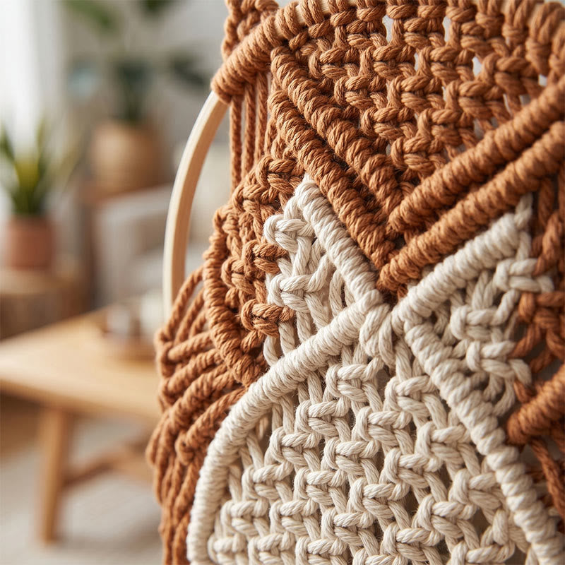 Decorazione da parete a forma di gufo in macramè, stile nordico. - image 2