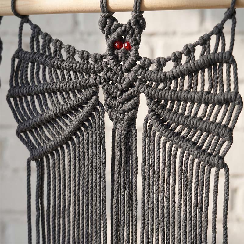 Arazzo da parete in macramè a forma di pipistrello in stile boho - image 1