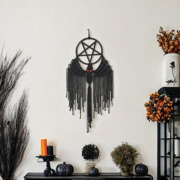 Decorazione da parete con pipistrello a forma di pentagramma magico - Nero - 40 cm x 90 cm - image 0