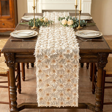 Tovaglia con nappe e motivi floreali in stile provenzale - 14" x 138" - image 0