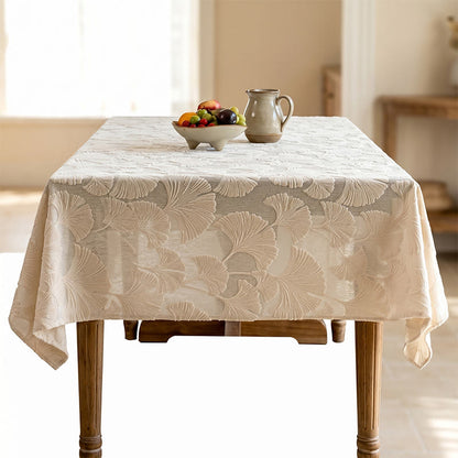 Elegante tovaglia jacquard con motivo a foglie di ginkgo. - image 5