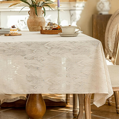 Tovaglia jacquard con motivo a foglie - 140cm x 260cm - Beige - image 2