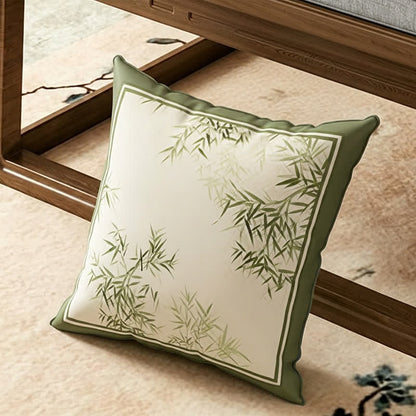 Fodera per divano vintage con foglie di bambù verdi - Cuscino decorativo - 45cm x 45cm - image 3
