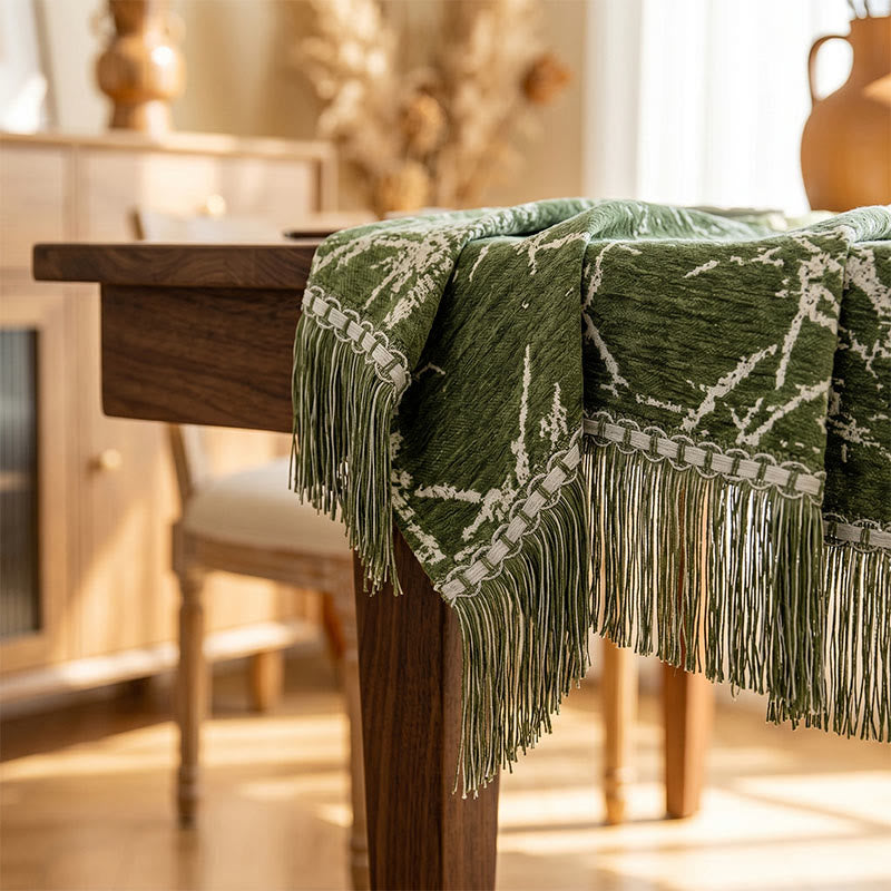 Tovaglia vintage in jacquard di bambù con nappe - image 2
