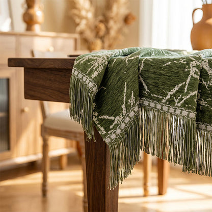 Tovaglia vintage in jacquard di bambù con nappe - image 2