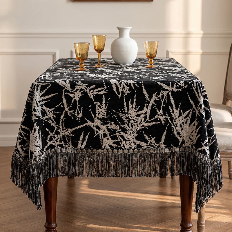 Tovaglia vintage in jacquard di bambù con nappe - image 4