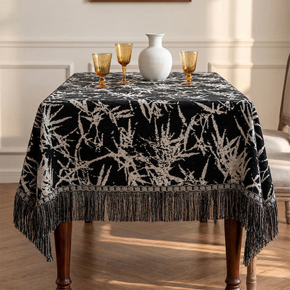 Tovaglia vintage in jacquard di bambù con nappe - image 4