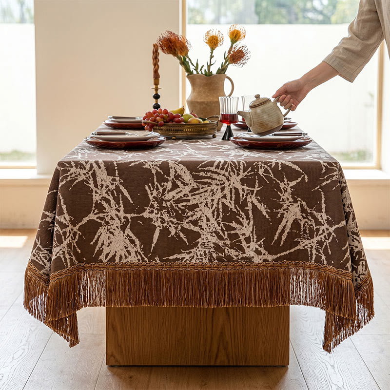 Tovaglia vintage in jacquard di bambù con nappe - image 7