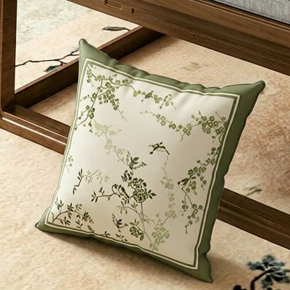 Fodera per divano vintage con fiori di prugno verdi - Cuscino decorativo - 45cm x 45cm - image 2