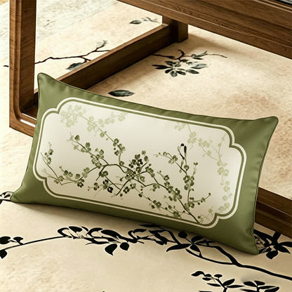 Fodera per divano vintage con fiori di prugno verdi - Cuscino decorativo - 30cm x 50cm - image 3