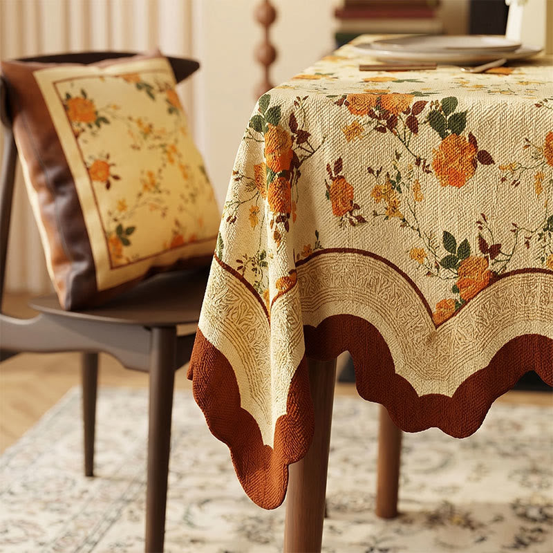 Tovaglia vintage in cotone e lino con stampa floreale "Mesinal Rose" - image 2