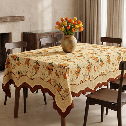 Tovaglia vintage in cotone e lino con stampa floreale "Mesinal Rose" - image 1